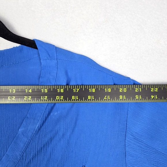 Mynah Womens Swim Coverup M Blue Long Sleeve V-Neck Cruise Beach 100% Rayon - Picture 13 of 15